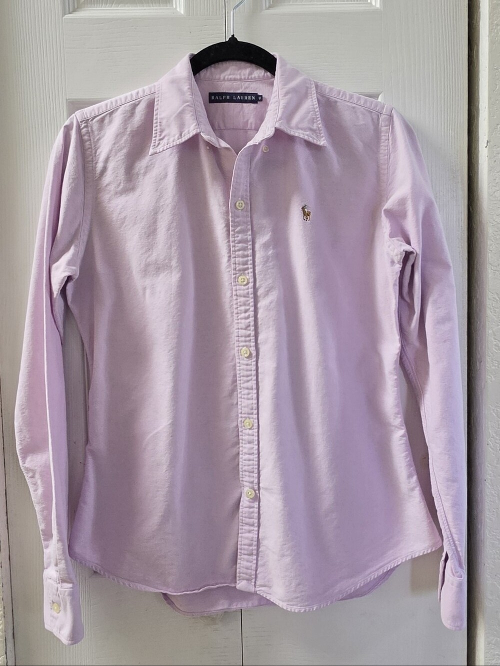 Ralph Lauren Pale Pink Women's Classic Button-Down Shirt Size 8